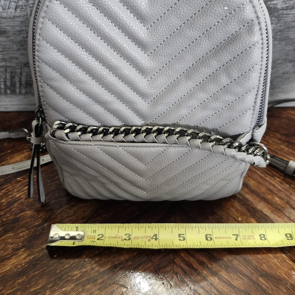 Victoria's Secret Gray Mini Chunky Chain Adjustable Straps Mini Backpack